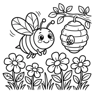 Coloriage abeille à imprimer