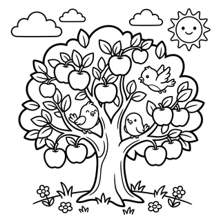 Coloriage arbre à imprimer