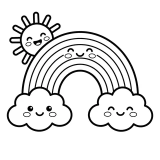 Coloriage arc-en-ciel à imprimer