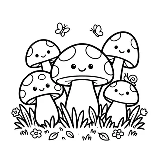 Coloriage champignon à imprimer