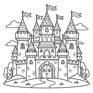 Coloriage château à imprimer