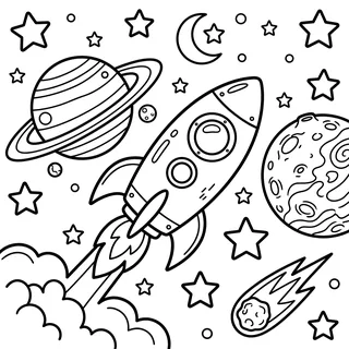 Coloriage fusée à imprimer