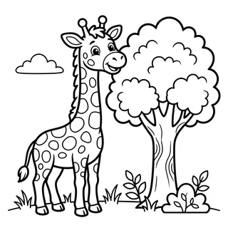 Coloriage girafe à imprimer