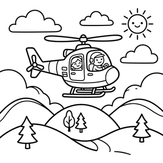 Coloriage hélicoptère à imprimer