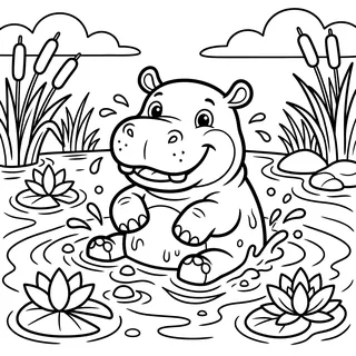 Coloriage hippopotame à imprimer