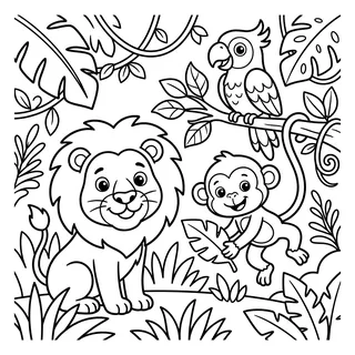 Coloriage jungle à imprimer