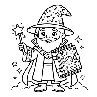 Coloriage magicien à imprimer