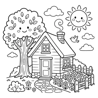 Coloriage maison à imprimer