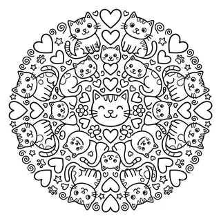 Coloriage mandala chat à imprimer