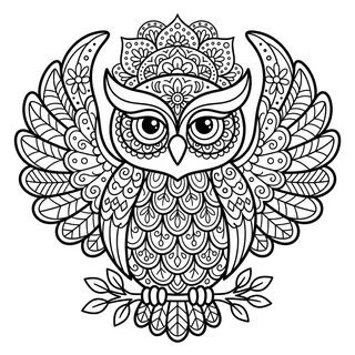 Coloriage mandala chouette à imprimer