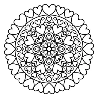 Coloriage mandala cœur à imprimer
