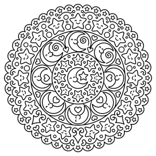Coloriage mandala étoile à imprimer