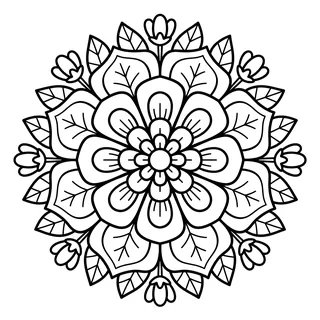Coloriage mandala fleur à imprimer