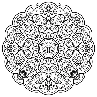 Coloriage mandala papillon à imprimer