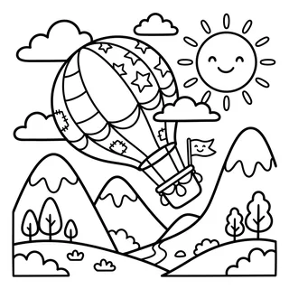Coloriage montgolfière à imprimer