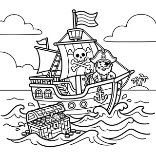Coloriage bateau pirate à imprimer