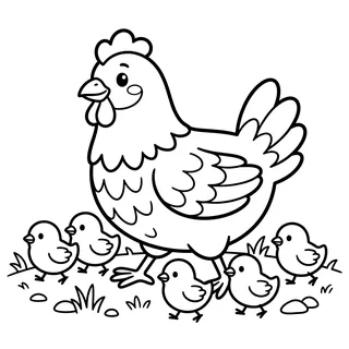Coloriage poule à imprimer