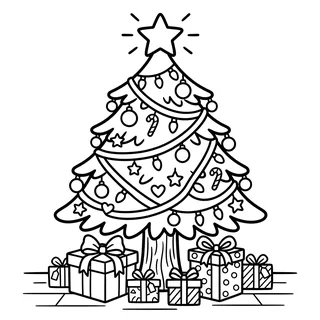 Coloriage sapin de Noël à imprimer
