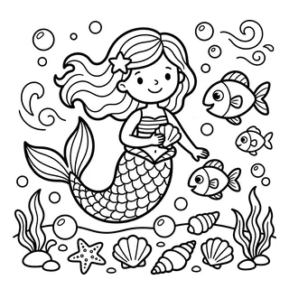 Coloriage sirène à imprimer