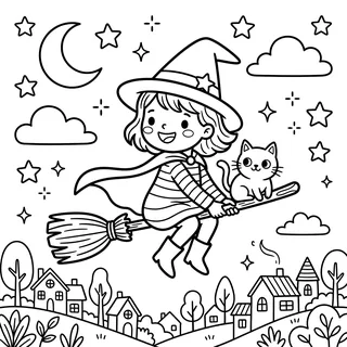 Coloriage sorcière à imprimer