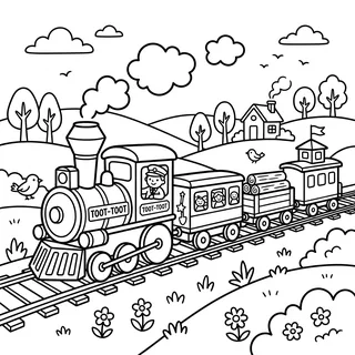 Coloriage train à imprimer