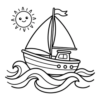 Coloriage voilier à imprimer